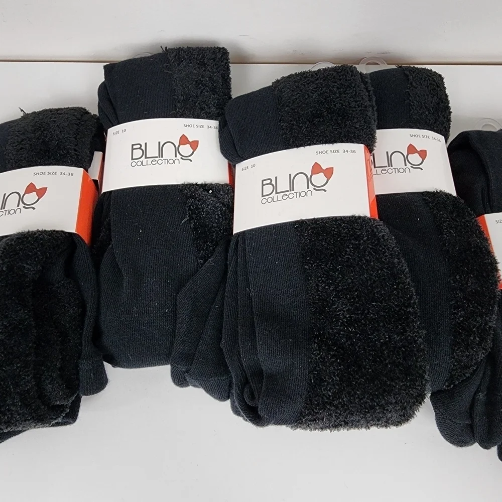 5 Nwt Pairs Of Black Tights, Size 10, Blinq